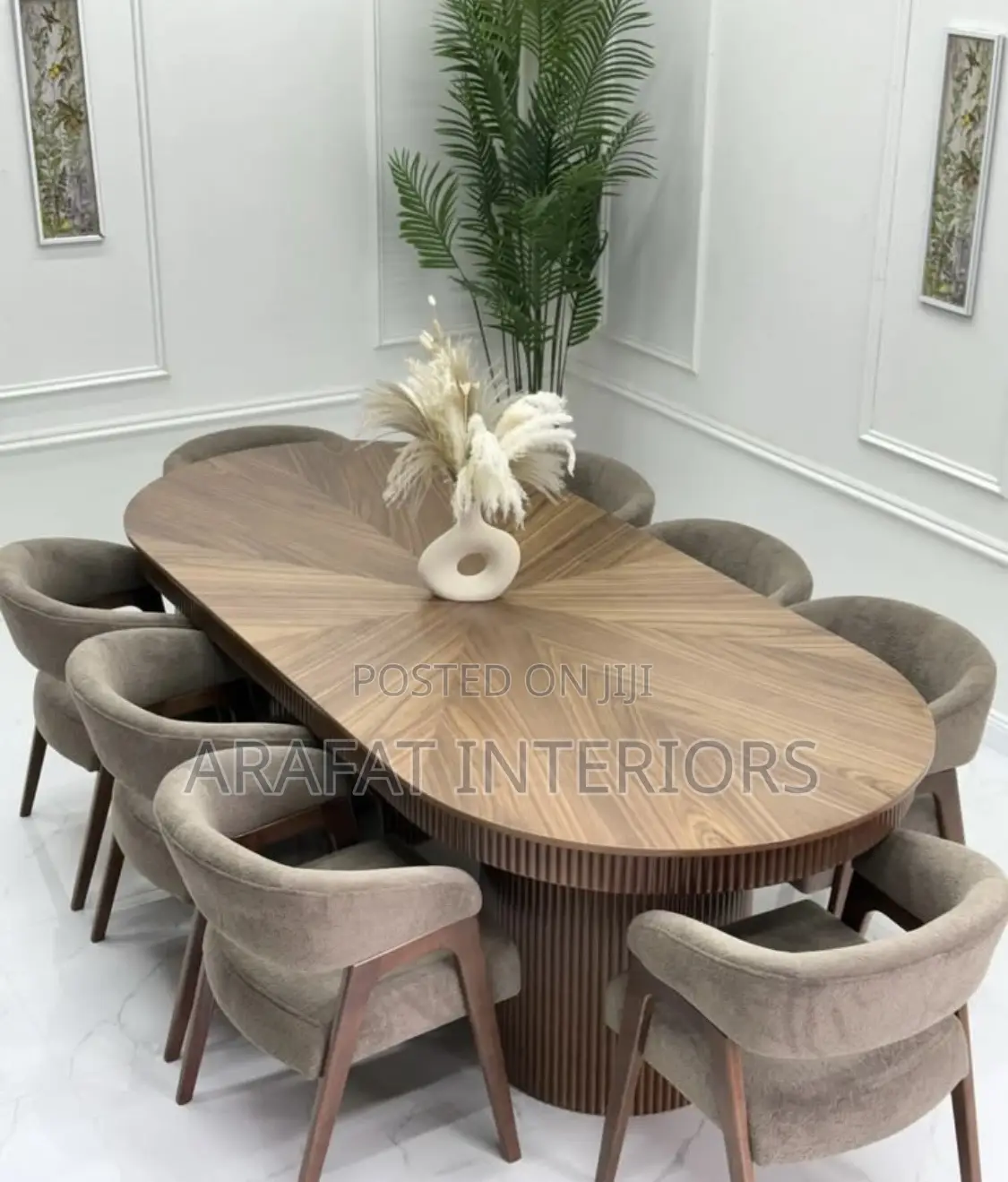 Herringbone Oval Dining Set