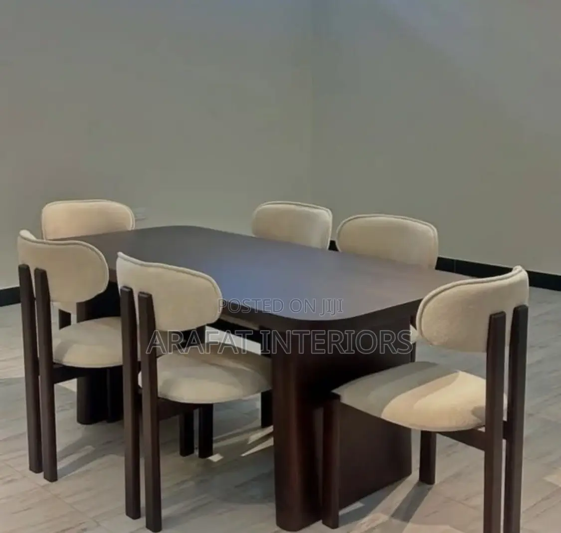 Block Pedestal 6-Seater Dining Set