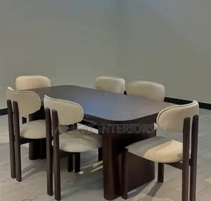 Block Pedestal 6-Seater Dining Set