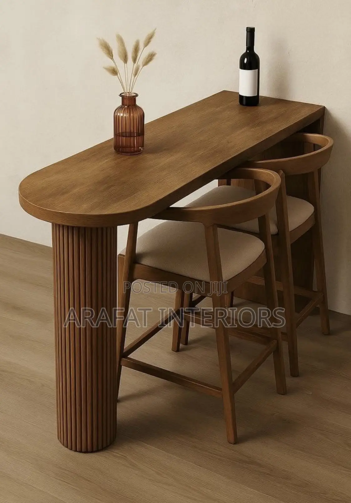 Fluted Barrel Bar Table Set