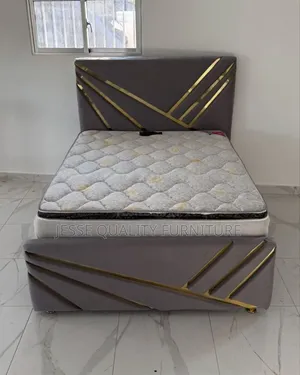 Dark Gray Fabric Bed