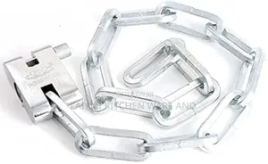Metal Chain With Lock and Key for Doors and Bicycles