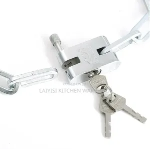 Metal Chain With Lock and Key for Doors and Bicycles