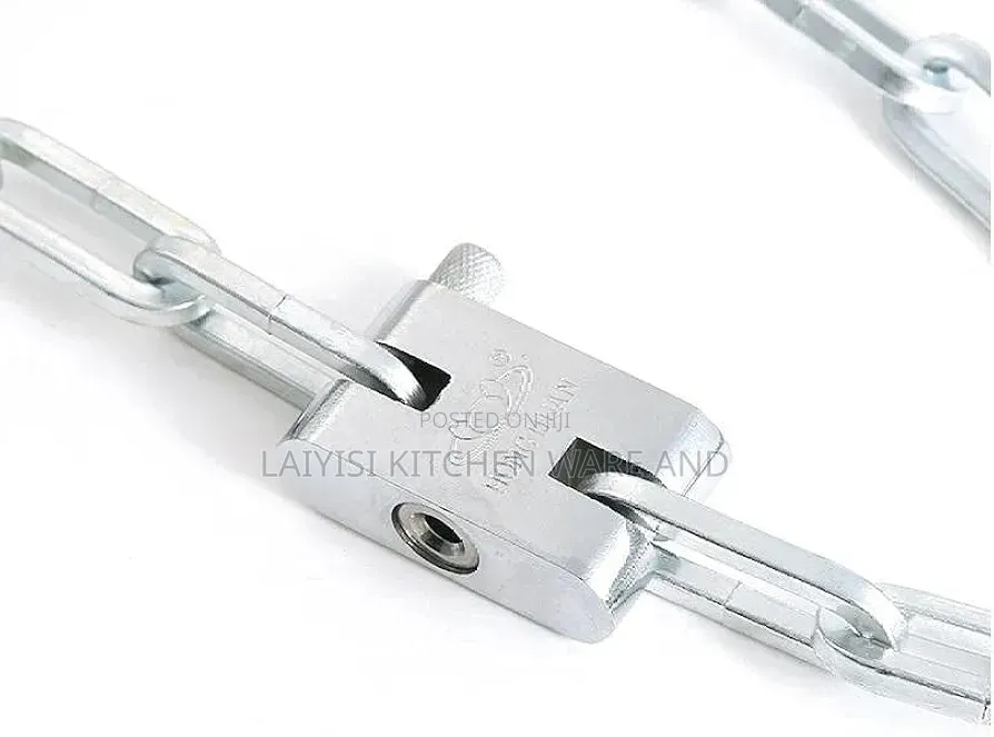 Metal Chain With Lock and Key for Doors and Bicycles