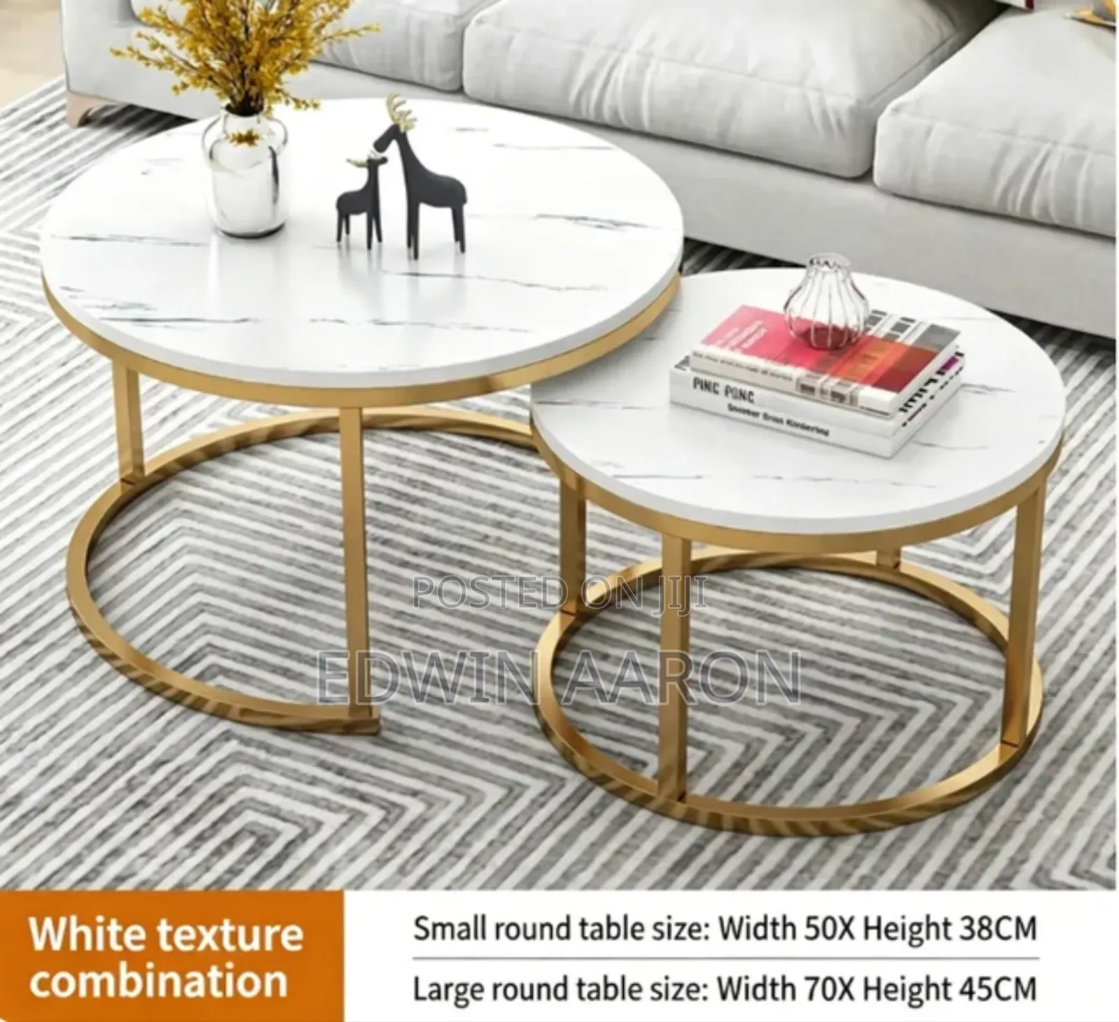 2pc Wooden Top Centre Table Set