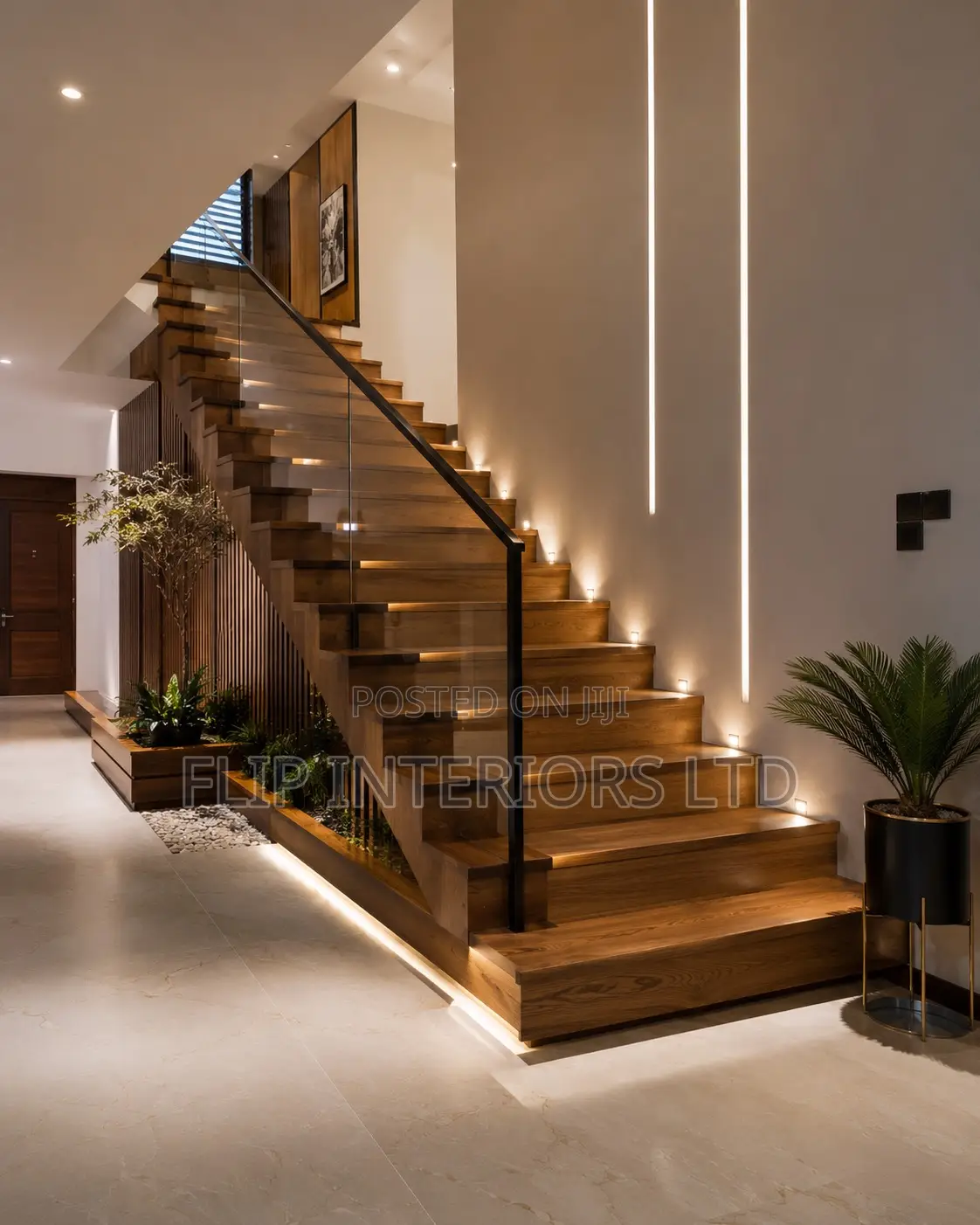 Contemporary Staircase Wall Panel Lighting Installations