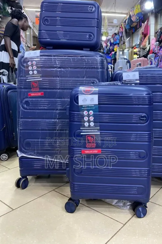 4pcs Travel Suitcase Set – Strong Stylish Kwanjula Cases (Blue)