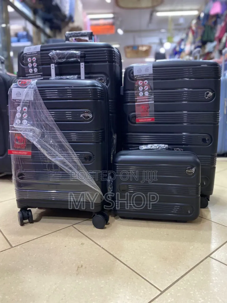 Premium Travel Suitcase Set of 4 Black – Lightweight Kwanjula Luggage