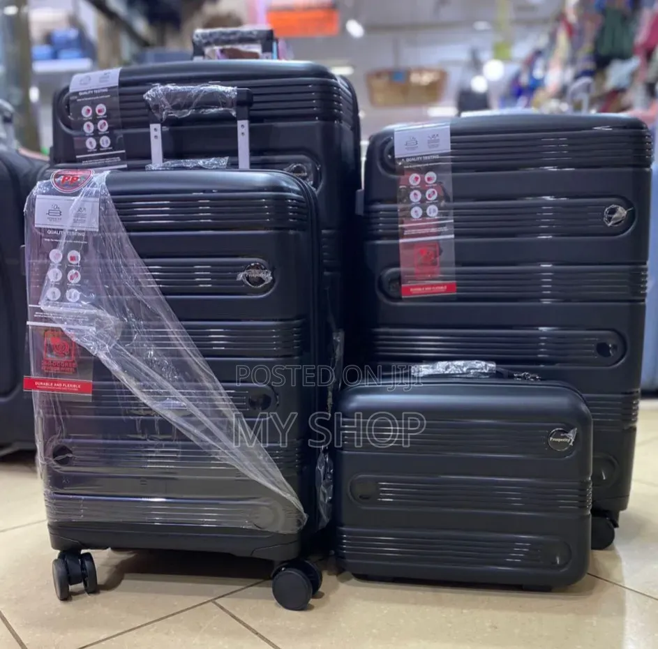 Premium Travel Suitcase Set of 4 Black – Lightweight Kwanjula Luggage