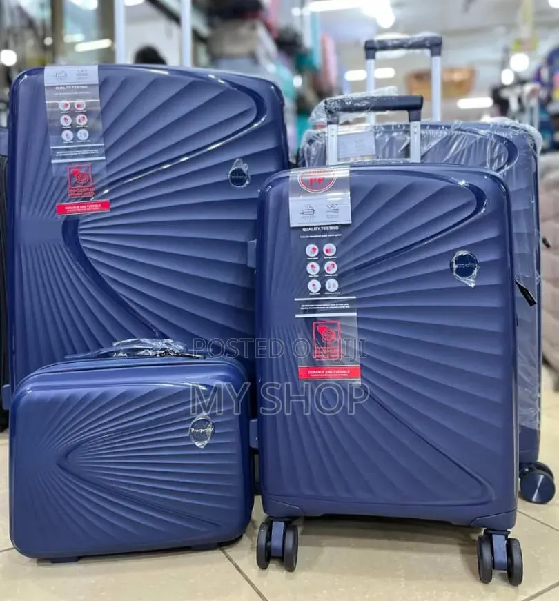 Luxury Travel Suitcases 4 Piece Set – Durable Rolling Luggage ( Blue)
