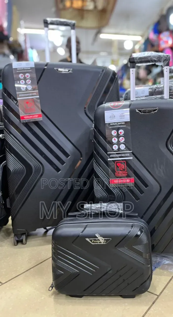 Black Plastic Travel Suitcases - Set of 4pcs