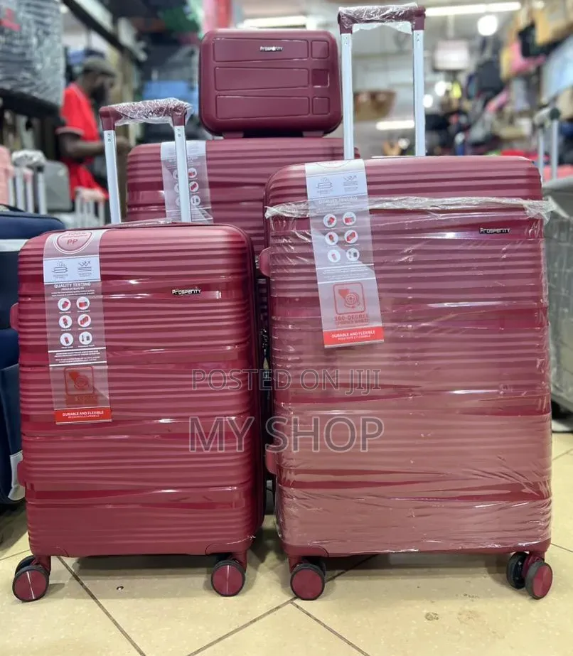Fashionable Travel Suitcases Set – For Kwanjula Vacations (Maroon)