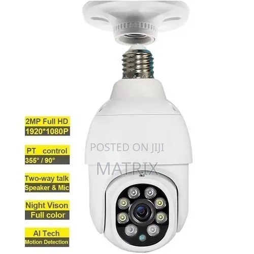 Wireless Ip Wifi Panoramic Security CCTV Bulb Camera 1080p E27ptz