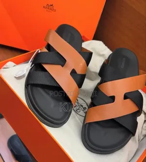Hermès Kazimir Sandals in Noir Black, Brown