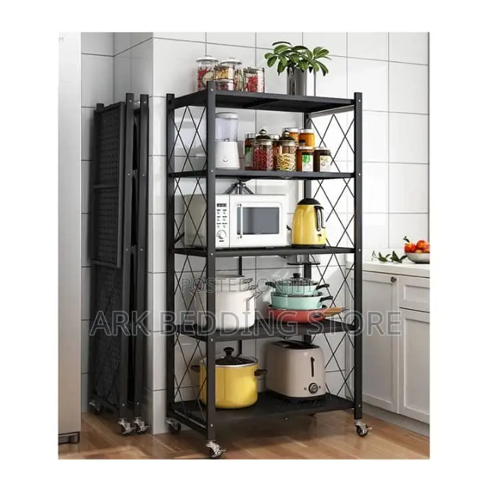 Angle Foldable Rolling Shelf Cart