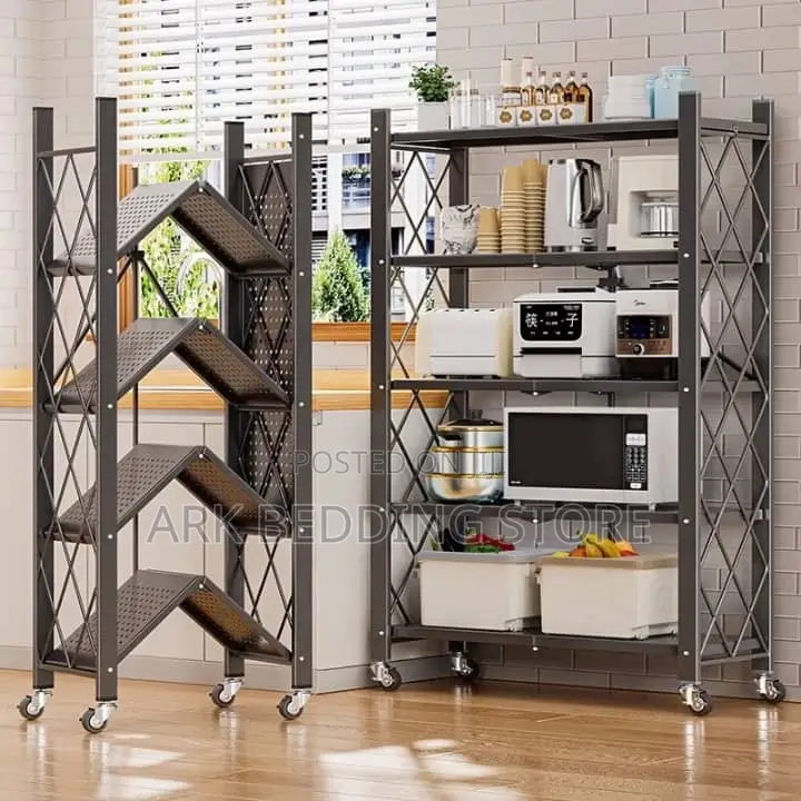 5-Level Black Metal Storage Shelf