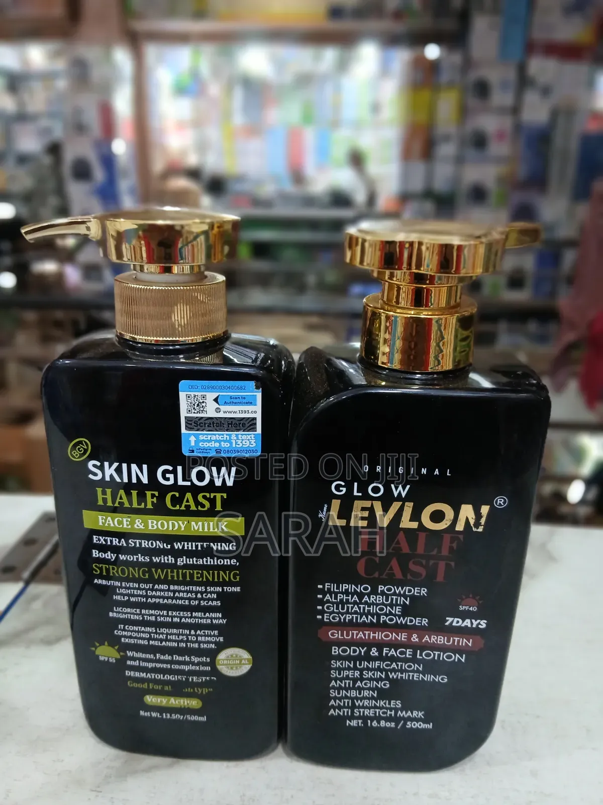 Skin Glow Half Cast Face Body Milk and Levlon Glow Half Cast Body