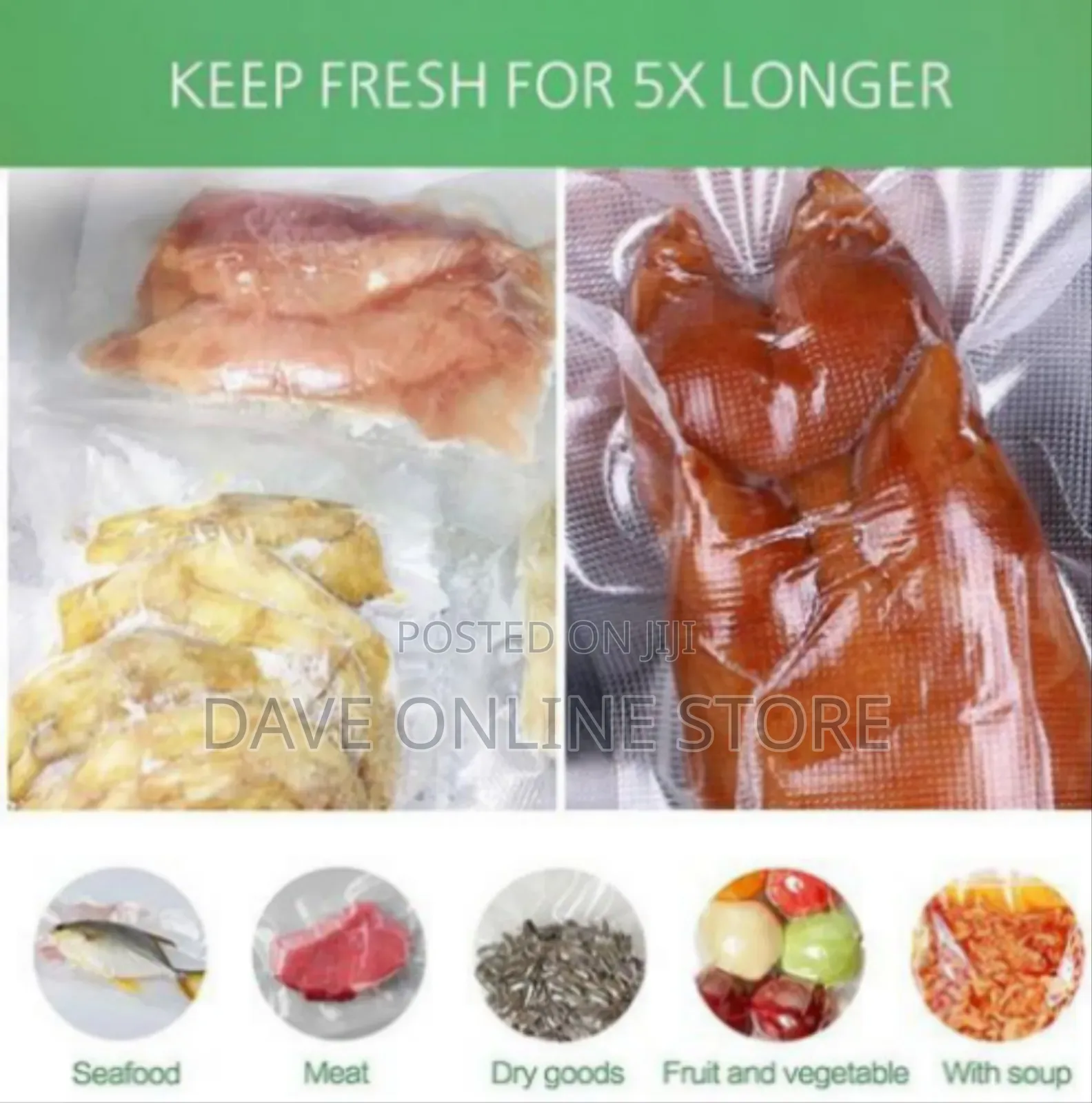 Precut 20 X 30cm Bpa-Free Food Grade Vacuum Sealer Bag Foldable