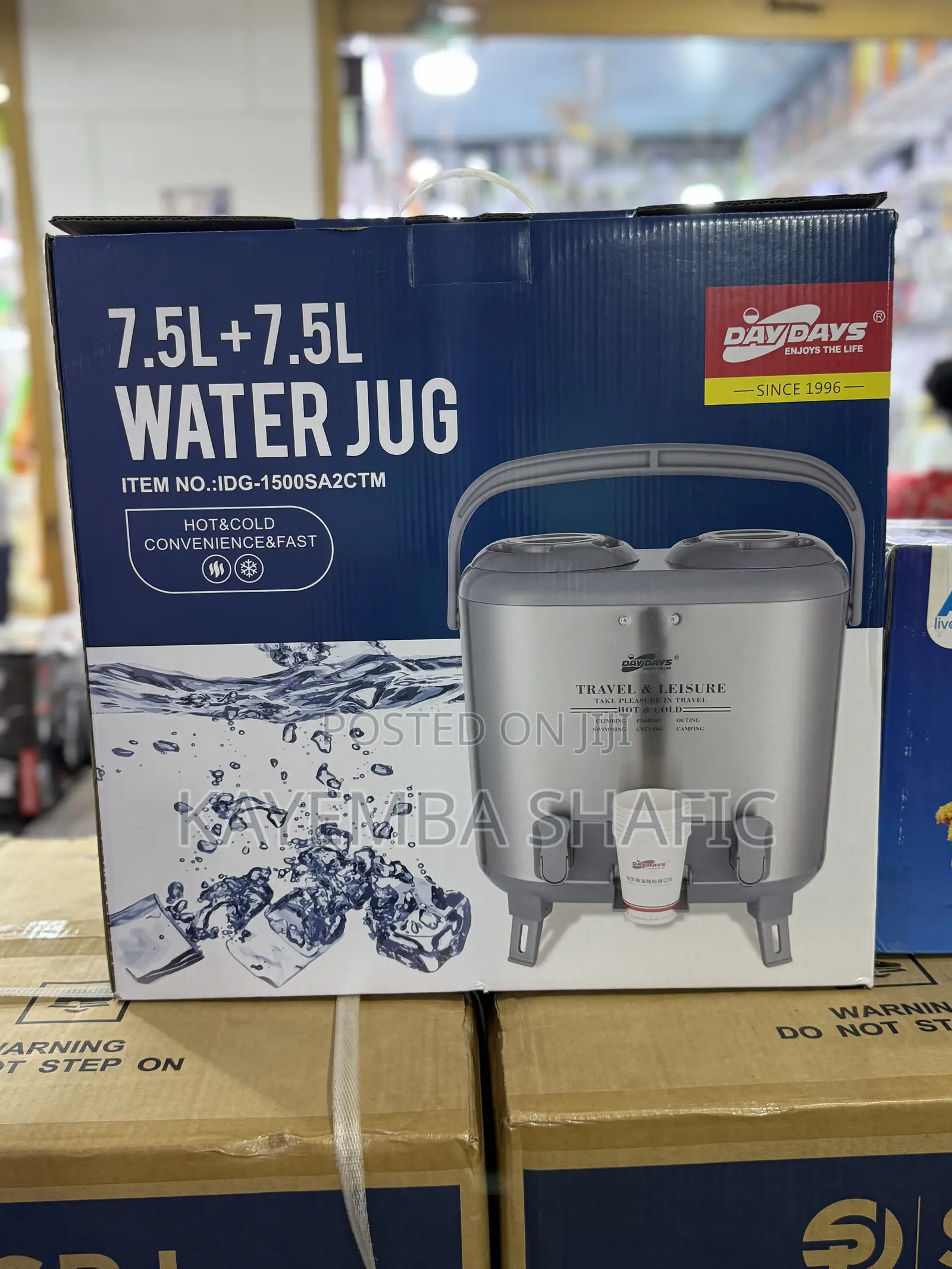 Daydays 15l Twin Hot and Cold Stainless Steel Water Jug.