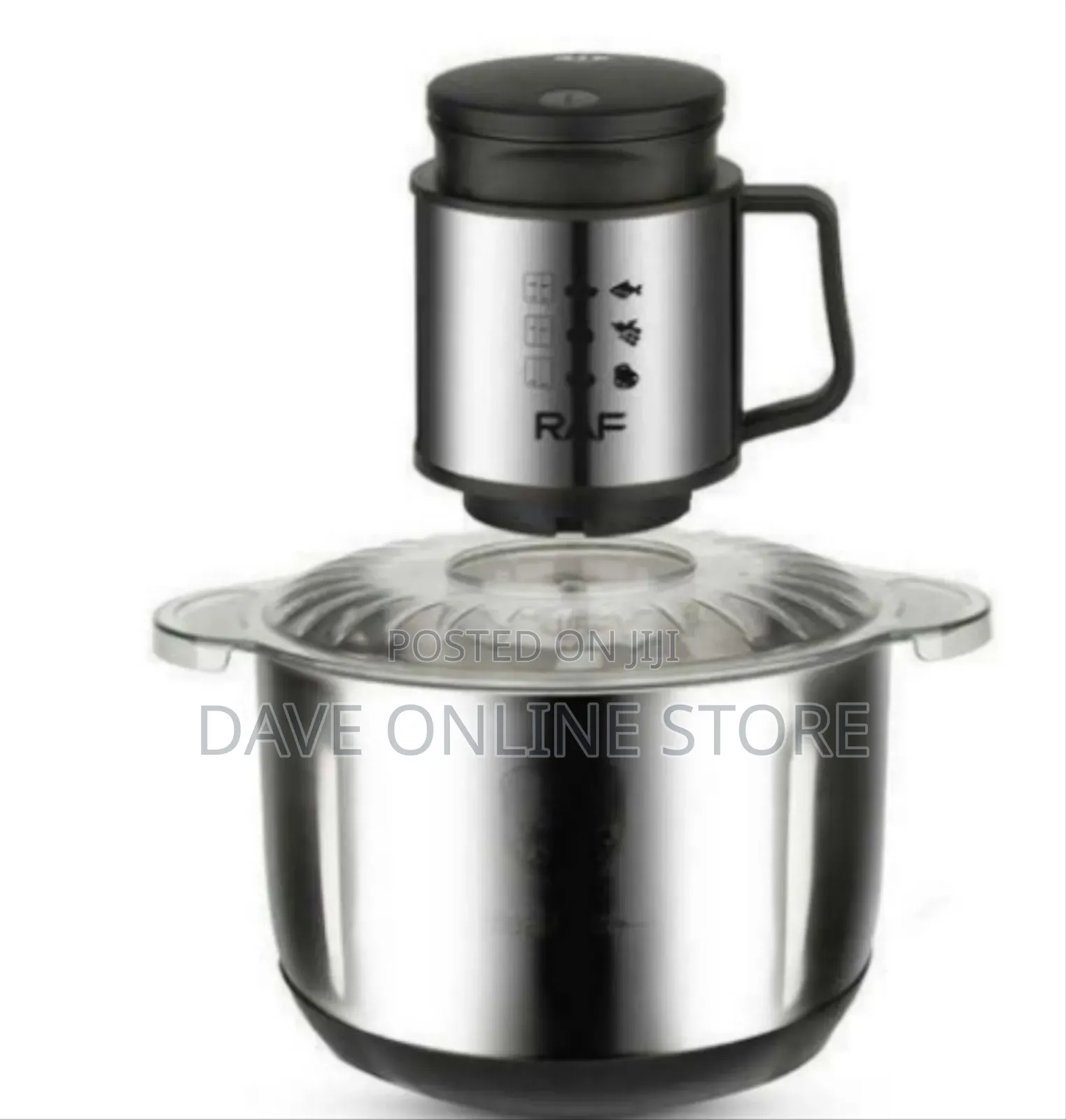Raf Multi-Function Electric Food Chopper With Stainless Steel Bowl