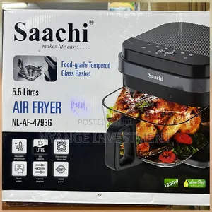 Saachi 5.5l Air Fryer With Food-Grade Tempered Glass Basket. Air Fryer