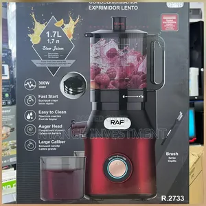 Raf Brand Slow Juicer Model R.2733 in Black and Red.
