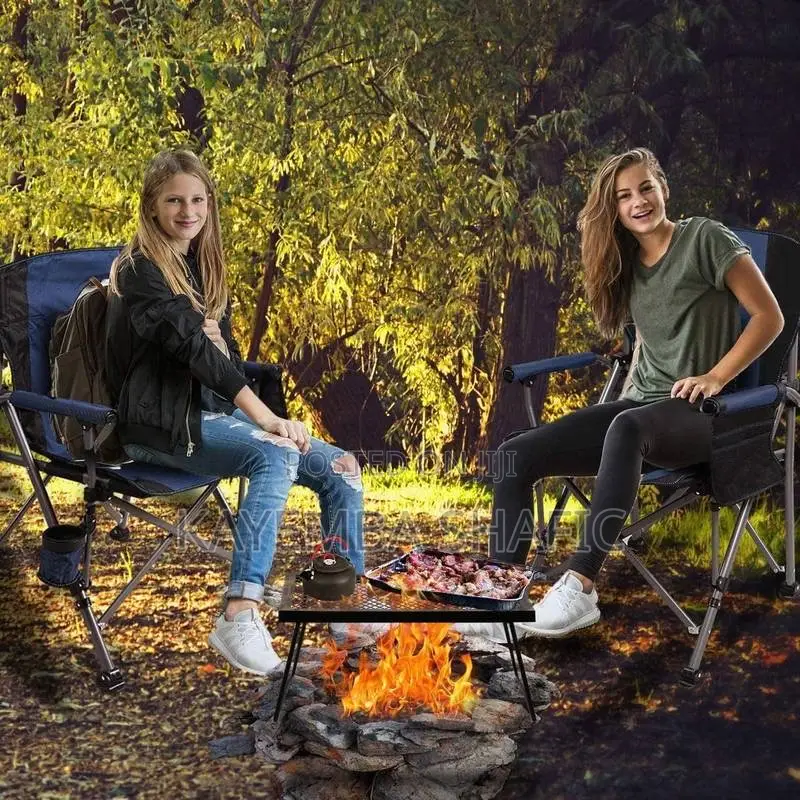 : Heavy Duty Folding Camping Chair - Oversized Picnic Lawn Chair