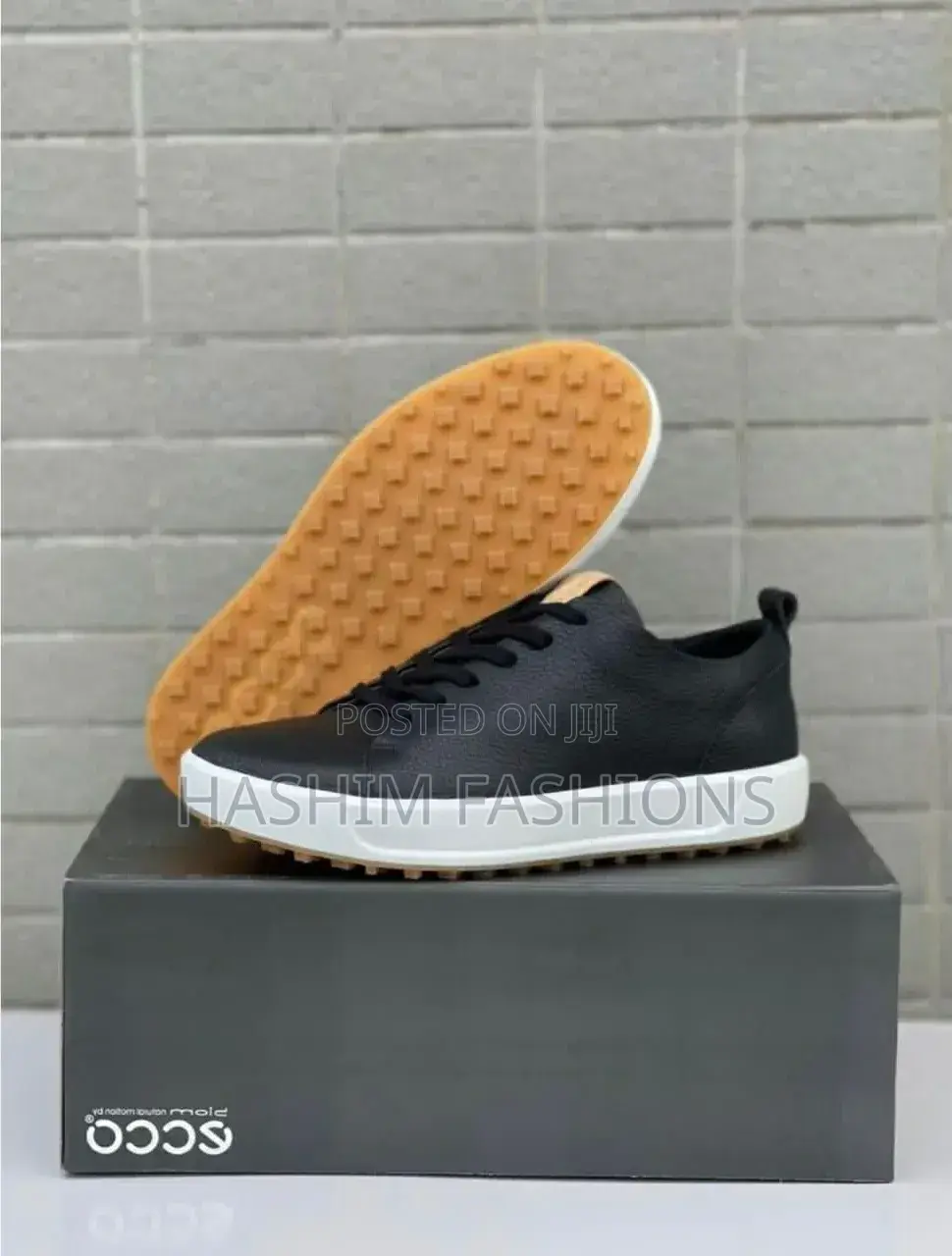 Original New Navy Blue Leather Eccosoft 7 Men's Casual Sneakers