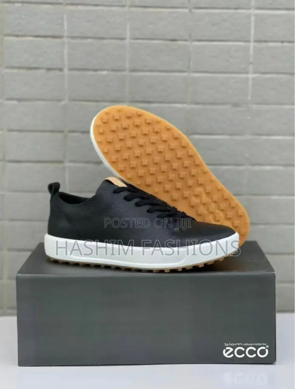 Original New Navy Blue Leather Eccosoft 7 Men's Casual Sneakers