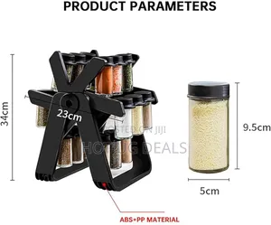 360° Rotating Spice Storage Organizers Seasoning Bottle Holder