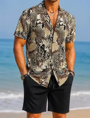 Men Beach Wear Set(Shirt and Pant)
