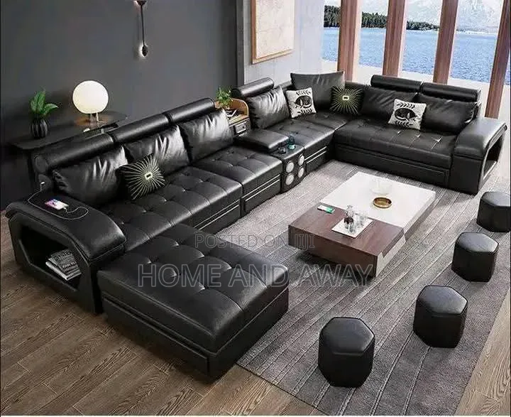 Charcoal Grey Sectional U Sofas Full Package 2,800,000/- With Delivery