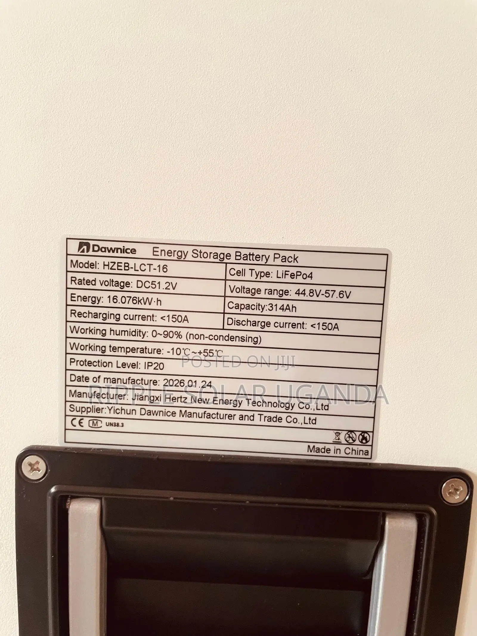 16kwh 51.2v 314ah Lifepo4 Lithium Solar Battery Storage Pack Dawnice