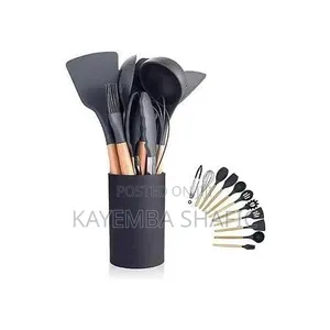 12 Piece Silicone Kitchen Tool Cooking Utensils/ Serving Spoons Set,
