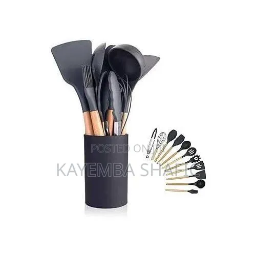 12 Piece Silicone Kitchen Tool Cooking Utensils/ Serving Spoons Set,
