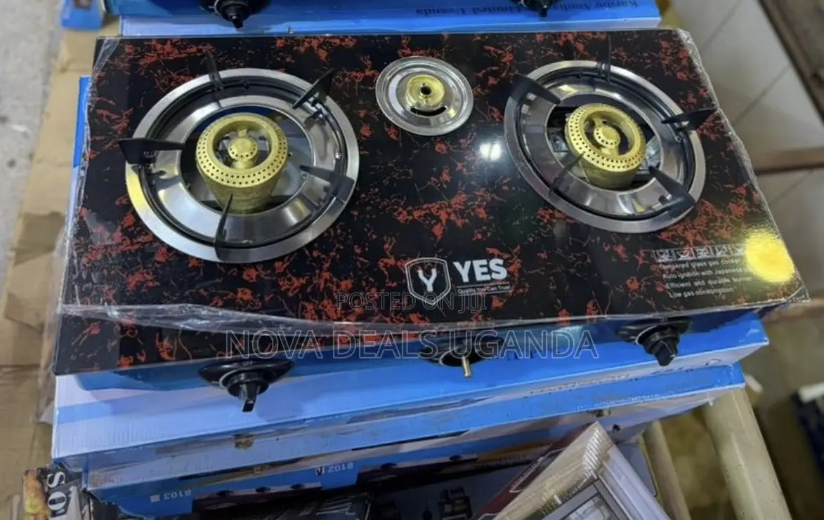 Yes 3 Burner Gas Stove Durable Triple Cooker for Home Kitchen
