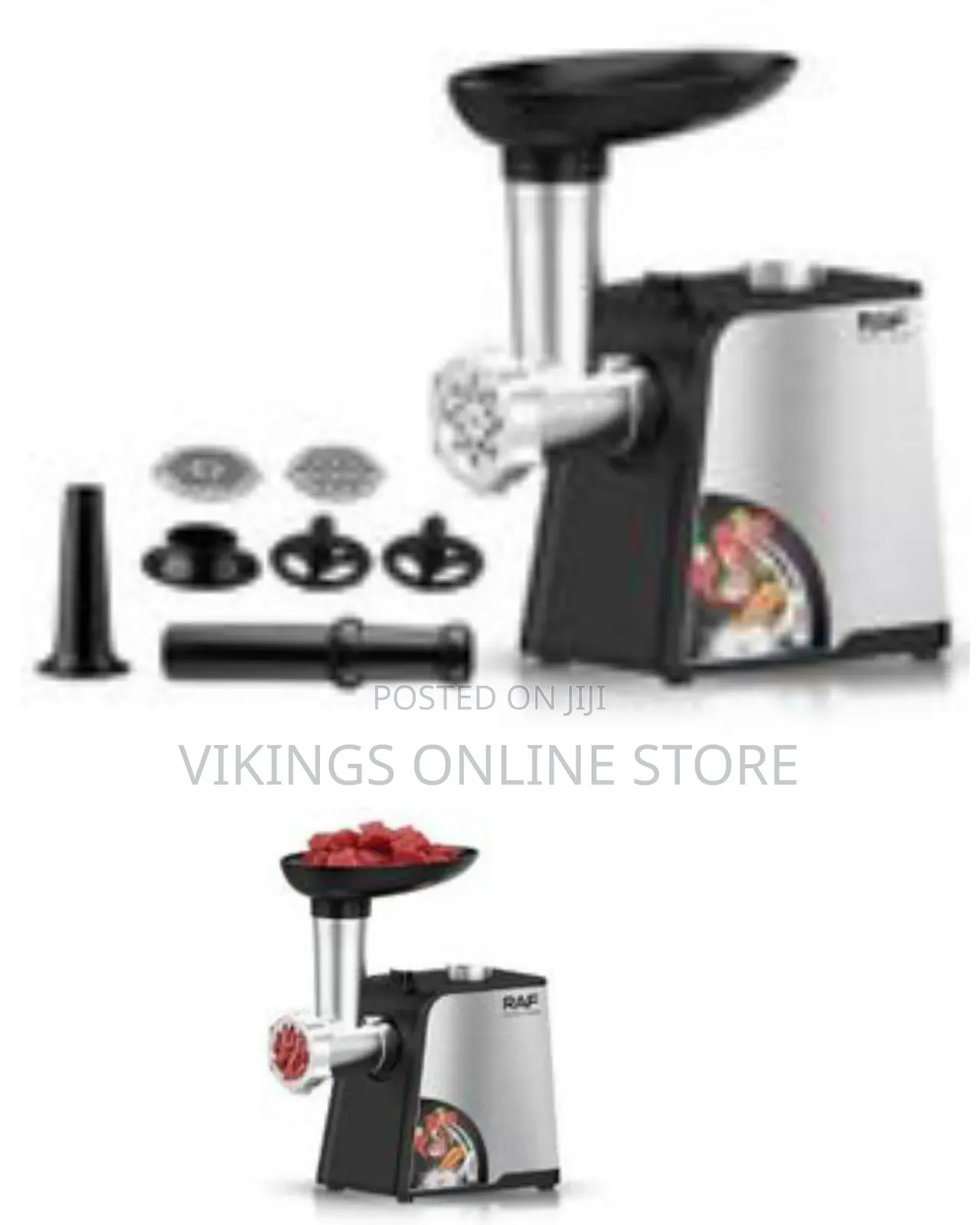 Raf Meat Grinder 2000w Stainless Steel Blades, Detachable Parts,