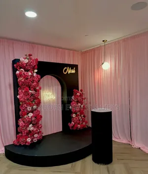 Floral Pink, Gold and Black Birthday Party