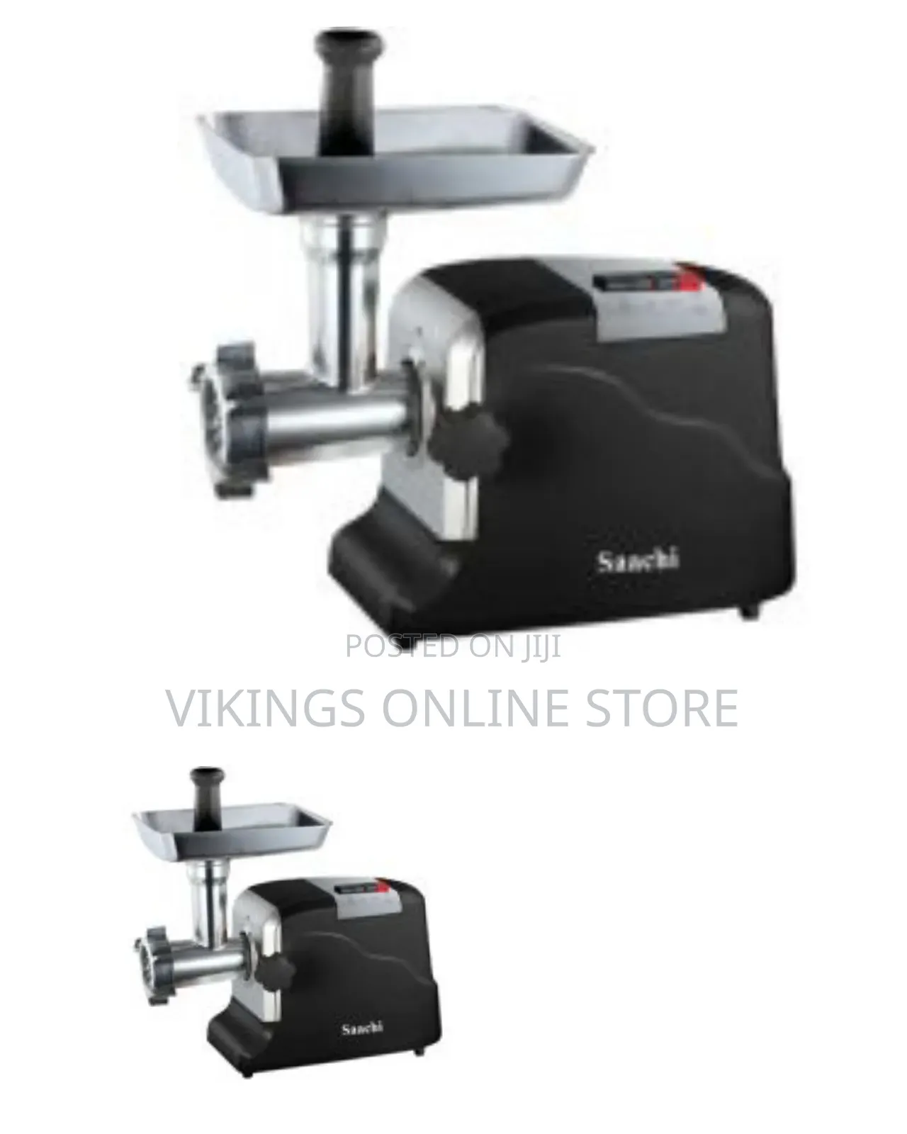 Saachi Meat Grinder With 3 Metal Cutting Plates for Sausages Kibbeh