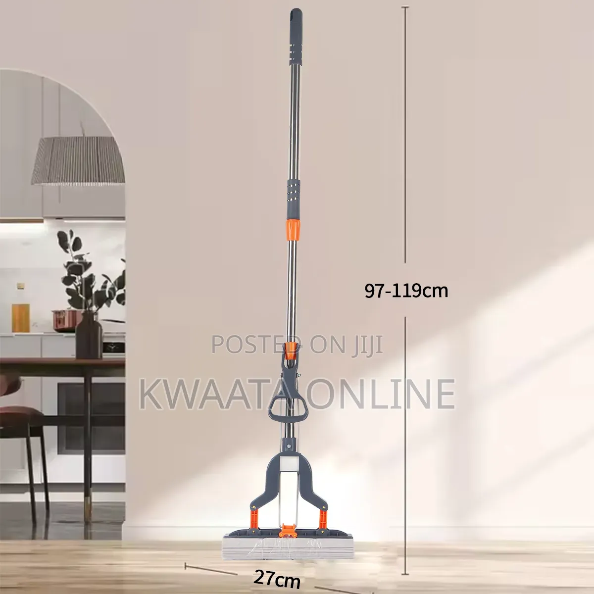 Pva Sponge Mop With Butterfly Head | Self-Wringing, Floor, Windows