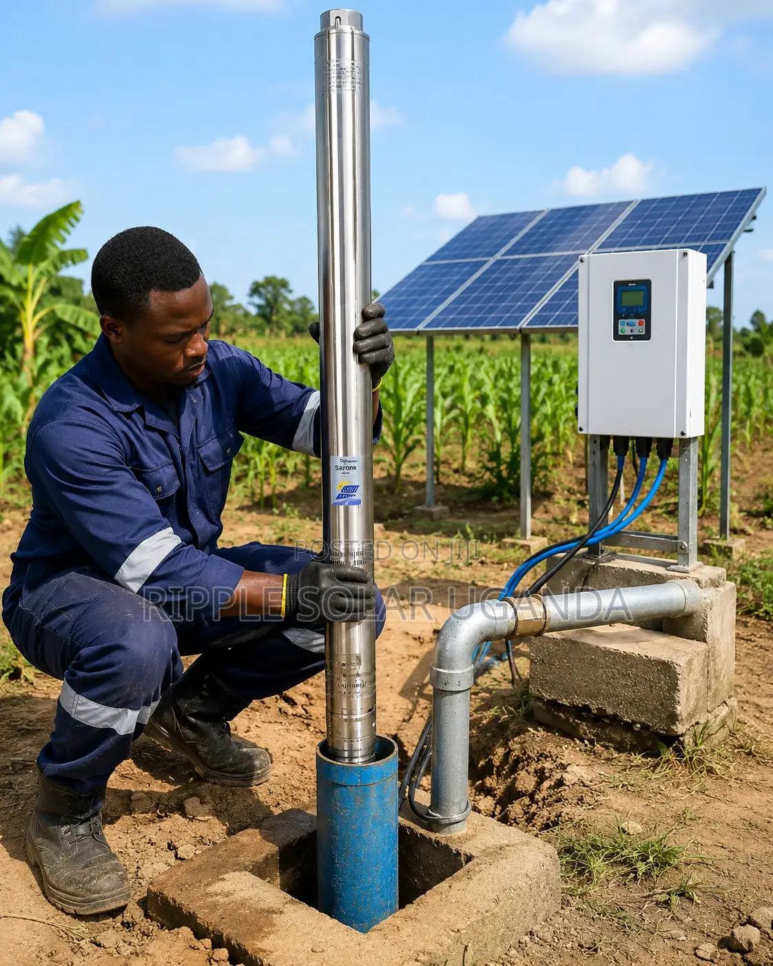 7500w Solar Borehole Pump 250m Head Deep Well Water Pump