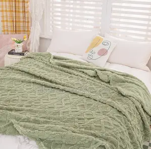 Six by Six Tufted Fleece Blankets Green