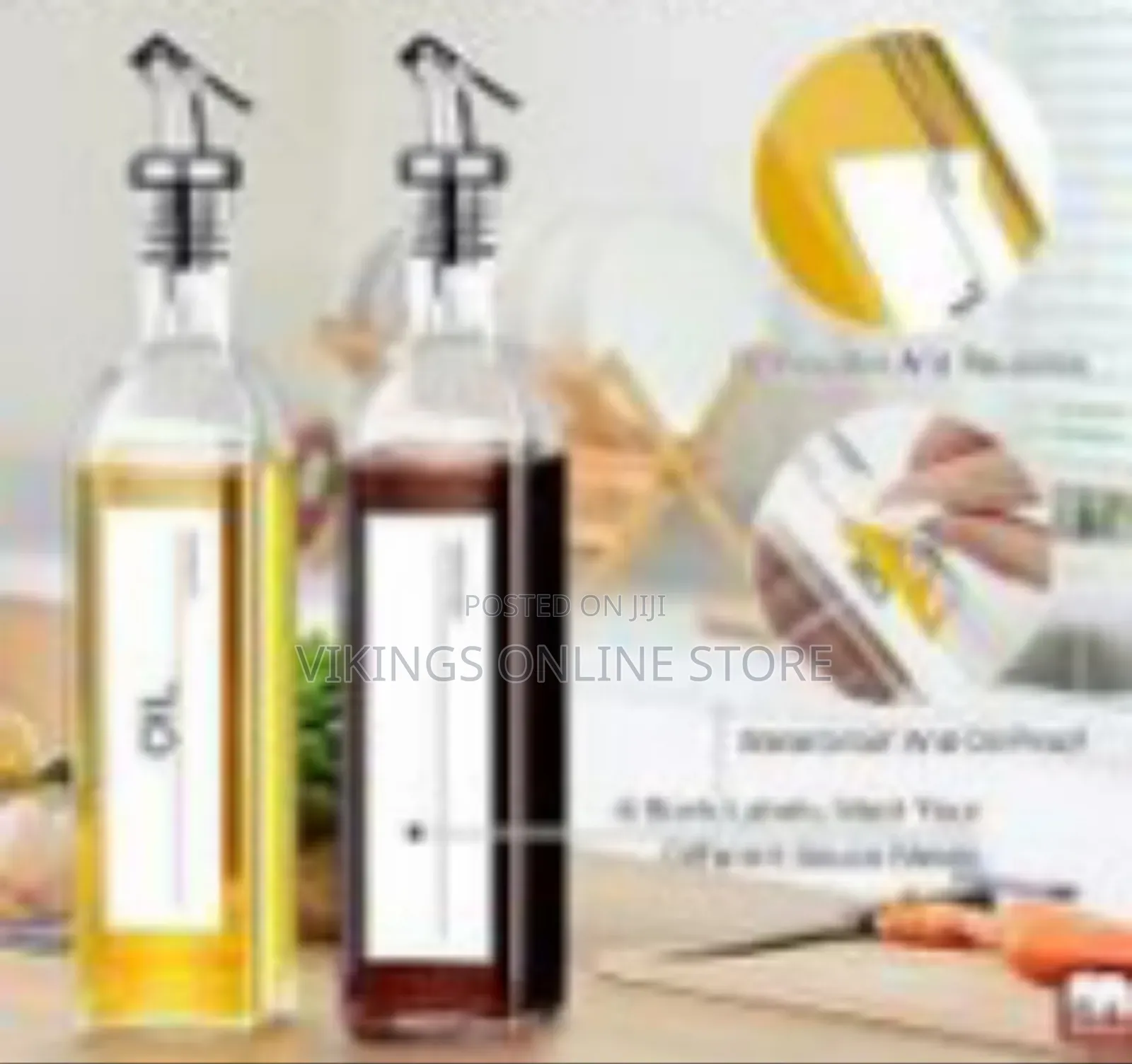 2 Pieces of Glass Oil Dispenser Bottle 500 Ml for Kitchen, Vinegar