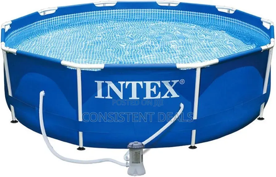 Metal Frame Round 4485 L, Steel and Pvc, Blue, 305 X 76 Cm