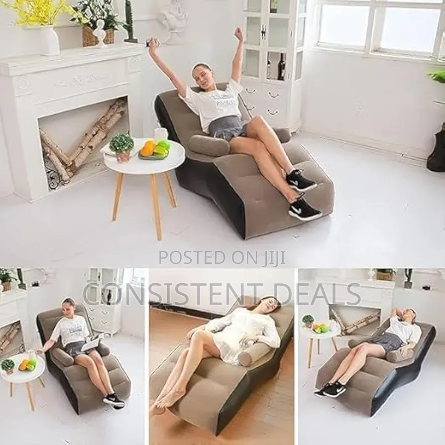 Inflatable Recliner Sofa Chair With Armrest Cushions