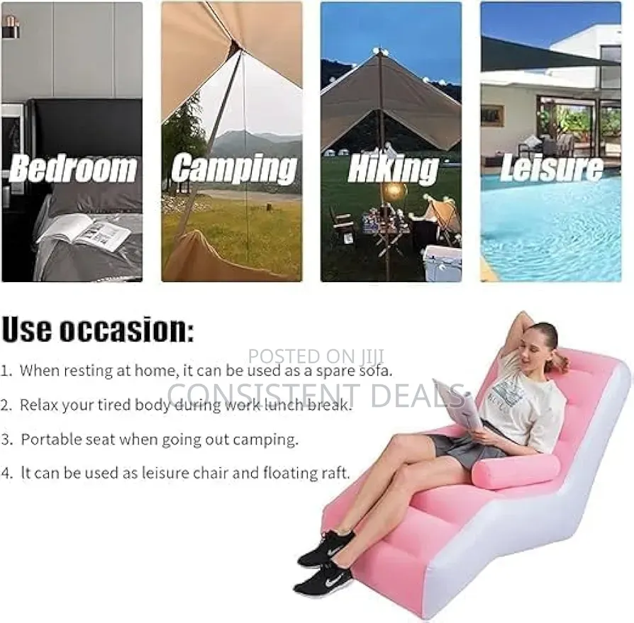 Inflatable Recliner Sofa Chair With Armrest Cushions