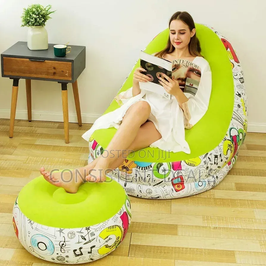 Flocking Outdoor Folding Sofa, Inflatable Lazy Sofa