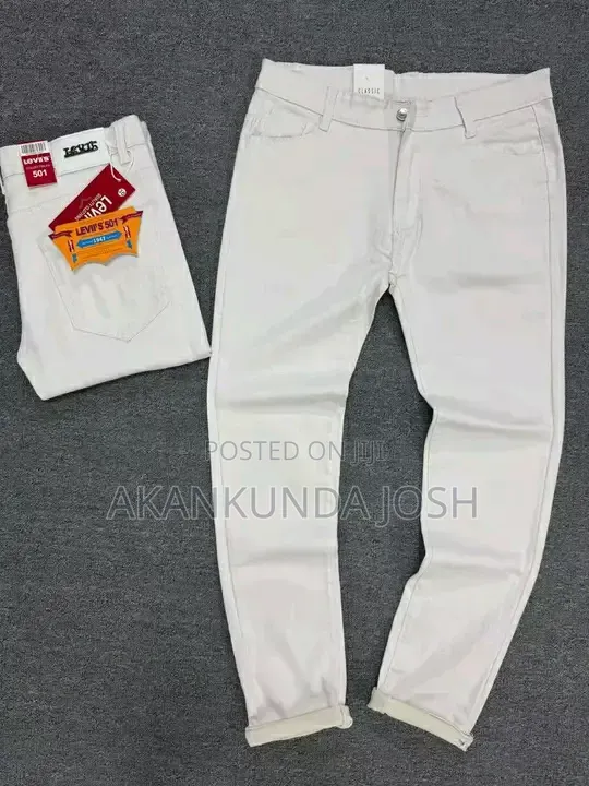 Denim White Hean Pants
