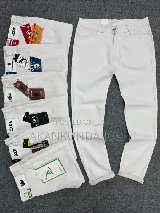 Denim White Hean Pants