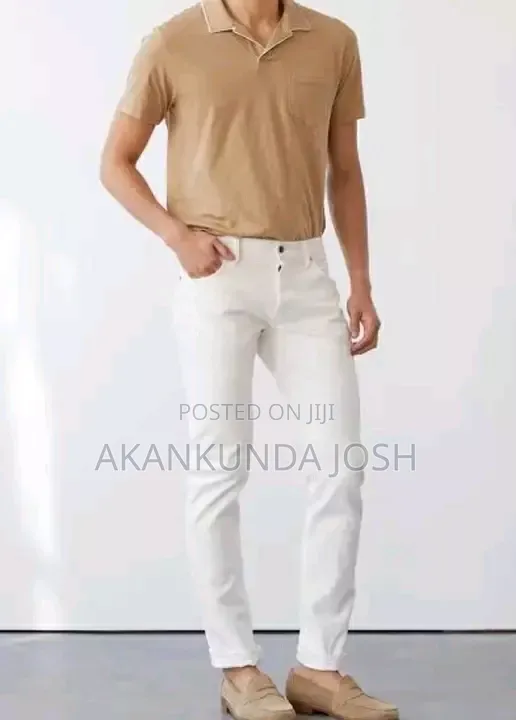 Denim White Hean Pants